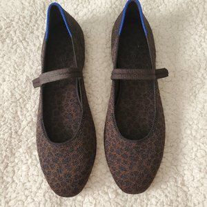 Rothys Chocolate Spot Square Mary Janes, size 9, EUC